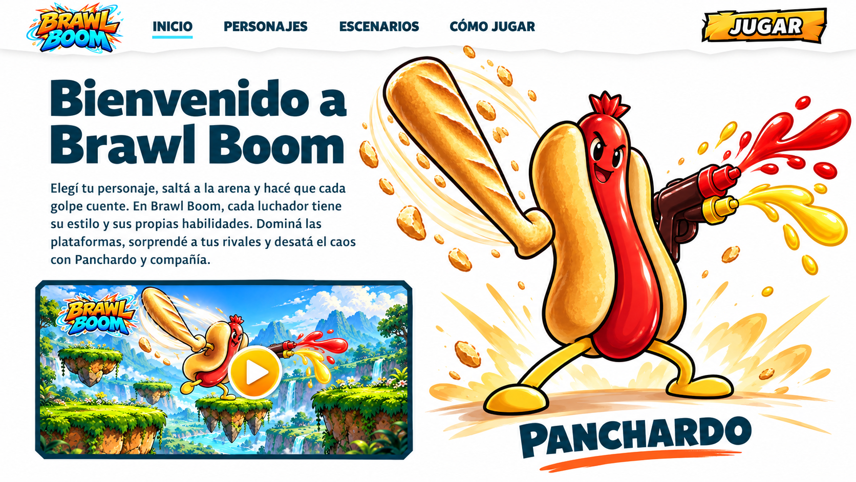 Panchardo con su bate de pan y su pistola de aderezo